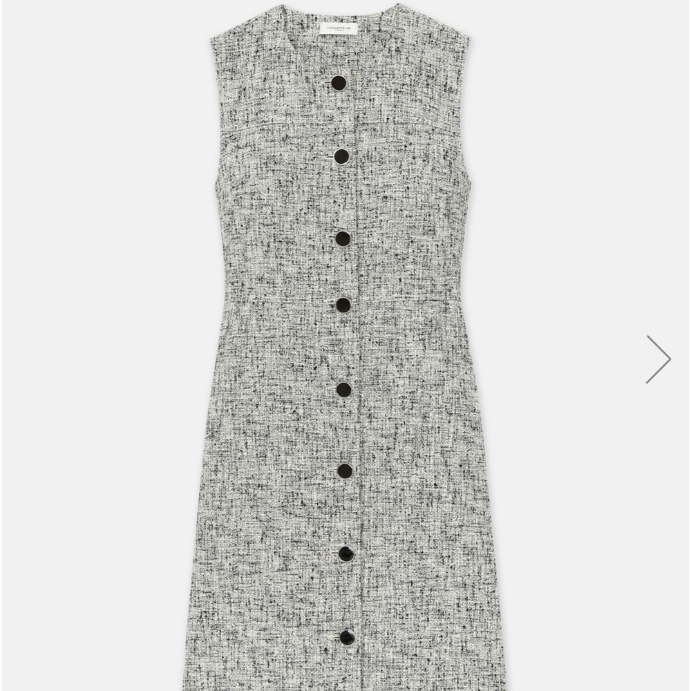 lafayette 148 new york LINEN-COTTON BOUCLÉ TWEED
BUTTONED DRESS size 6